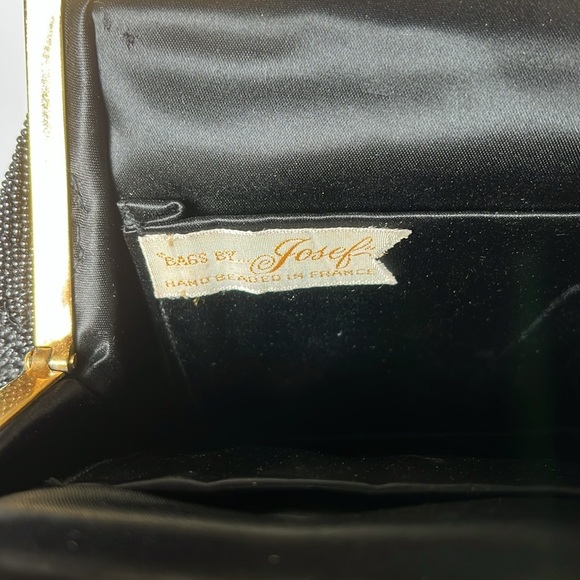 Vintage Bags By Josef Beaded Embroidered Clutch Bag Hand Beaded In France - Picture 7 of 13